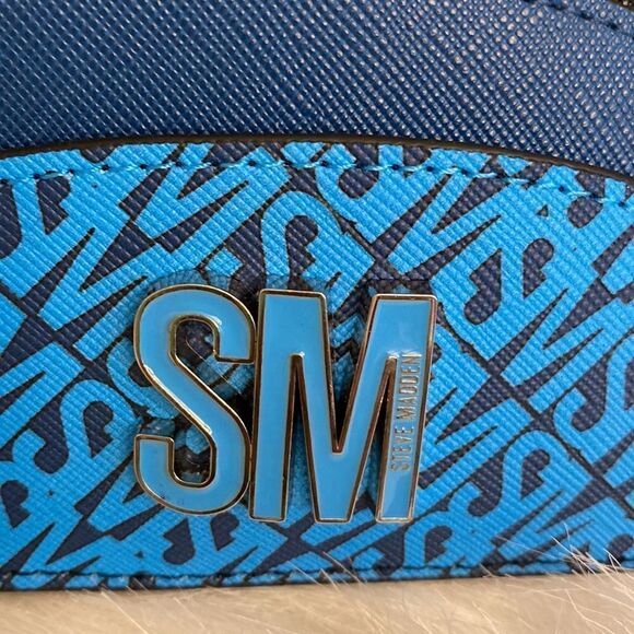 NWT Steve Madden Card Case Wallet - Blue/Black - Picture 5 of 8